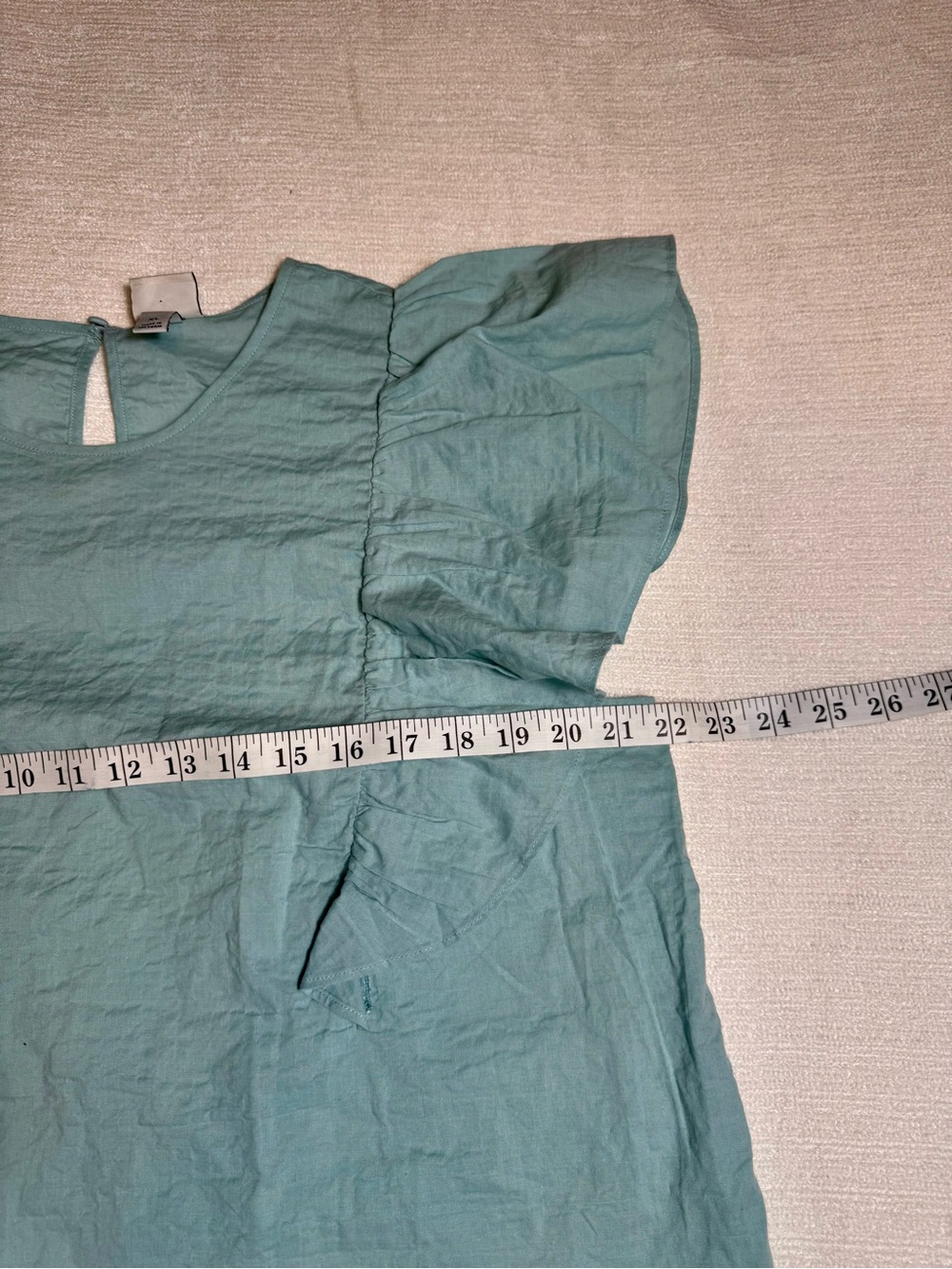 A New Day Light Blue Flutter Sleeve Blouse Top Size XL - Picture 4 of 6
